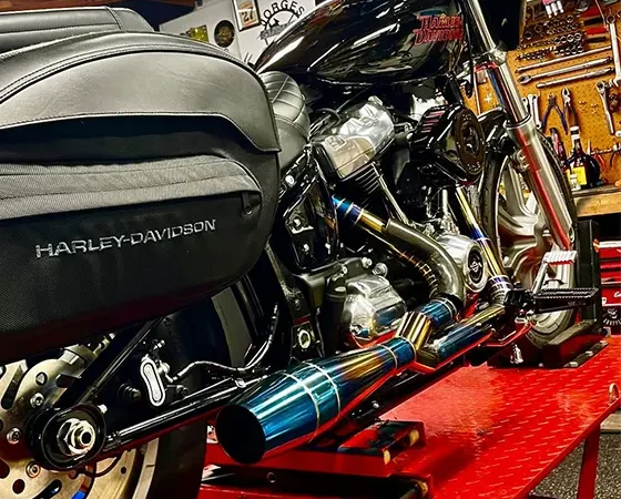 harley davidson exhaust bigshot blue